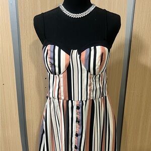 Band of Gypsies Strapless Black and Multicolor Dress
